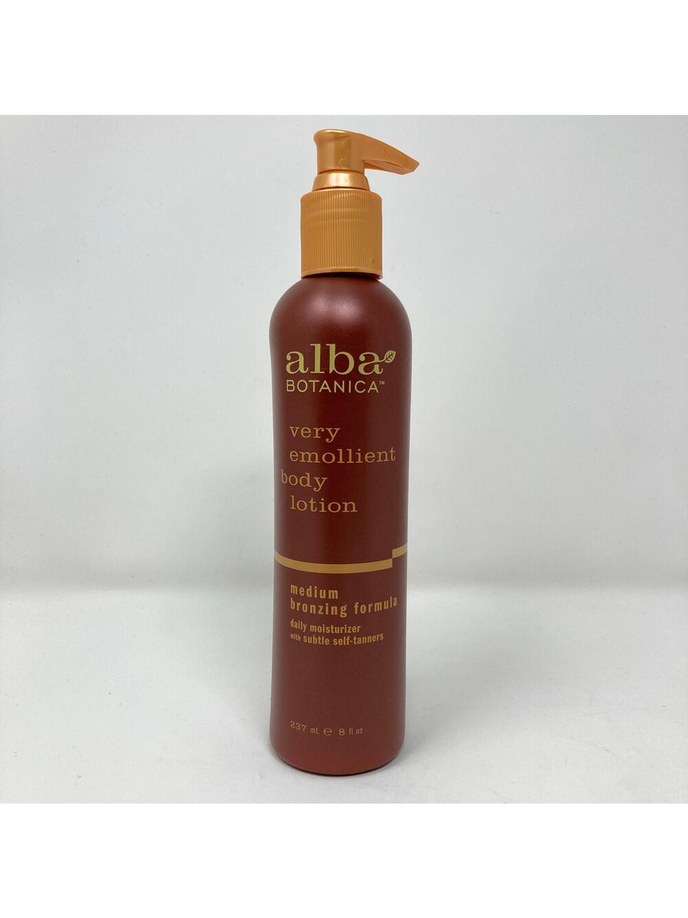 NEW Alba Botanica Very Emollient Body Lotion Medium Bronzing Formula 8 oz RARE
